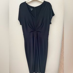 Talbots stylish black dress with beautiful pleated detailing front and back.